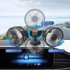 Автомобильный вентилятор с двумя головками, вращение на 360°, 3 регулируемые скорости, вентилятор для охлаждения на присоске для транспортных средств, офиса, крепится на приборную панель, USB-вентилятор