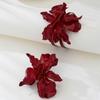 Роскошные большие серьги-цветы, ожерелье с красным цветком, браслет, кольца, ювелирные аксессуары