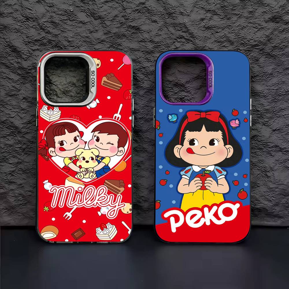 Чехол для телефона Fujiya Milky Peko Chan Для IPhone 17 Air 16 15 14 13 12 11 Pro Max Цветной Жесткий Чехол