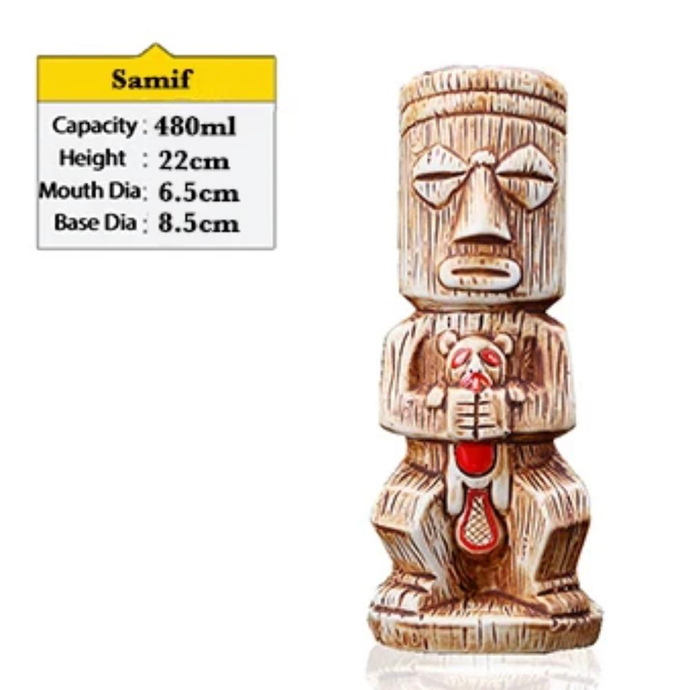 Кружки Тики, керамические кружки для вечеринок в гавайском стиле Луау, посуда для напитков, милые экзотические бокалы для коктейлей, бар Тики