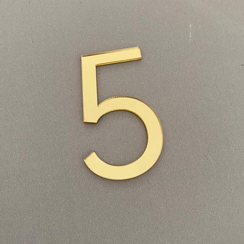 1PC Self Adhesive Door Number Acrylic Plate Address Plaque Mailbox Sign Sticker House Number