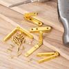 30 Sets Gold 90 Degree Hinges with Screws Small Chest Hinges Decorative Hinges Set for Wooden Boxes Jewelry Cabinets