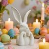 Фигурка Пасхального Кролика Милый Кролик, Держащийся за Лицо Статуэтка 3D-Печатное Украшение Кролика для Гостиной Спальни Книжной Полки Настольной Полки Декор