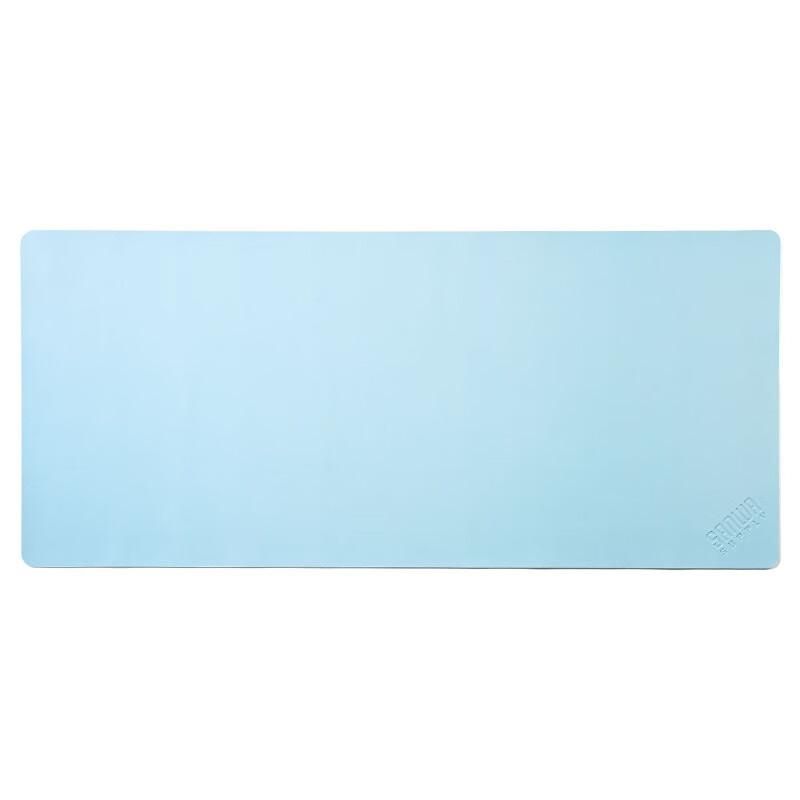 Large Desk Mat, Big Computer Mouse Pad for And Rollable And Portable, Non-Slip Base, PU Leather Easy to Clean, Portable, Sky Blue, Large Size, 90*40
