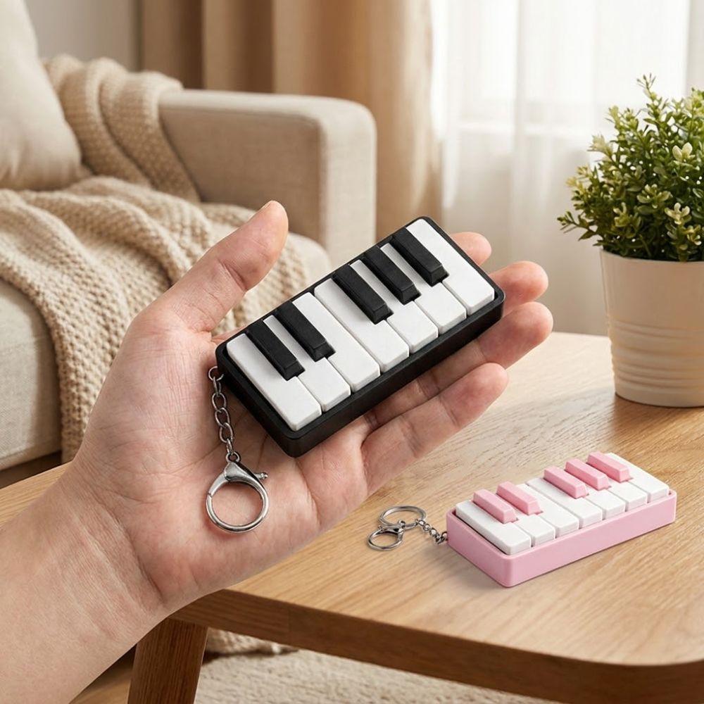 3D Printed Piano Stress Clicker Keychain Mechanical Touch Piano Keyboard Clicker Kid Gift