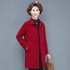 Elegant Mid-Aged Women's Double-Sided Wool Coat