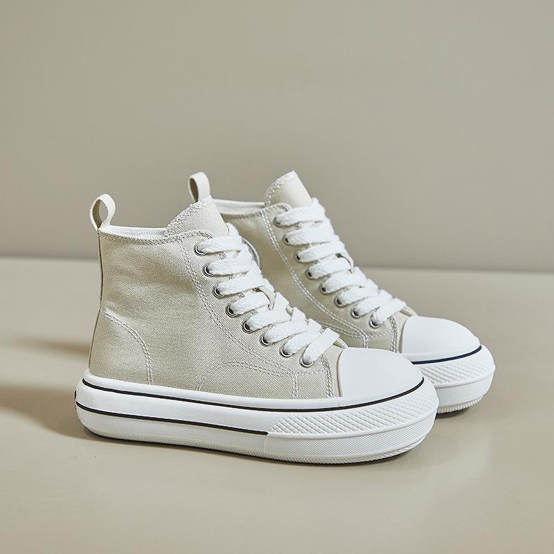 Холщовые кроссовки на платформе для женщин, кроссовки для бега на шнуровке, теннисная обувь, повседневные дышащие кроссовки, легкие высокие парусиновые туфли без шнуровки