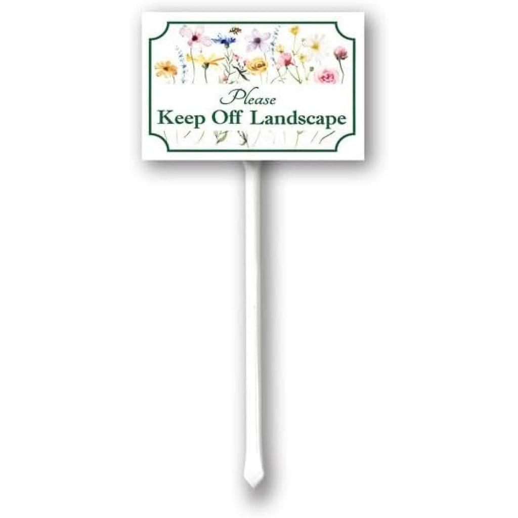Bidesign (8X12) IN Please Keep Off Landscape Yard Sign With Stake Kit Rustproof Aluminum Keep Off Lawn Sign Stand For Nursery Garden Fence