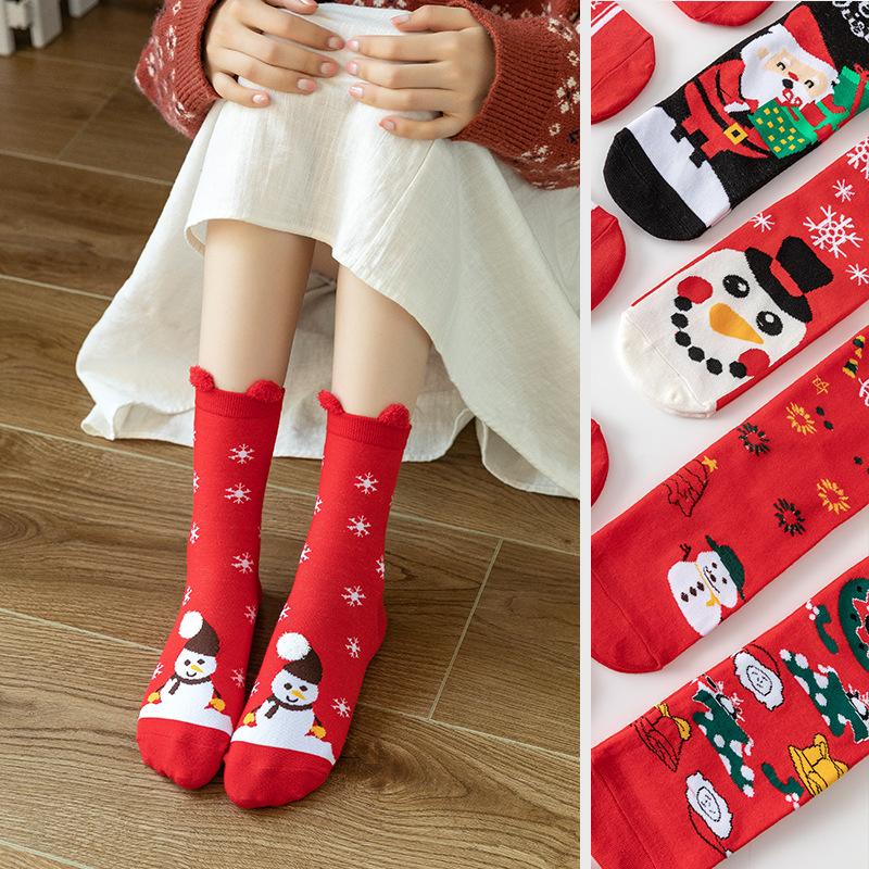 Christmas Cotton Cartoon Socks Merry Christmas Decorations For Home Xmas Ornaments Gifts Party Supplies Happy New Year