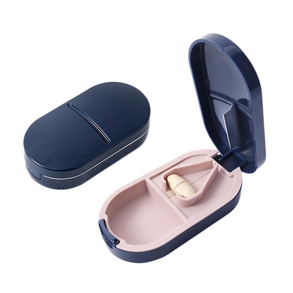 Portable Medicine Splitter Box 2 In 1 Powder Tablet Grinder Travel Medicine Pill Box Pills