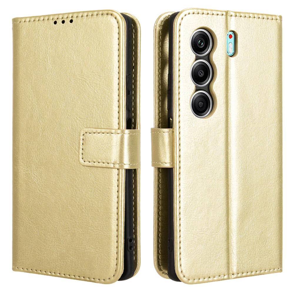 Для TECNO Camon 40 4G CM5 Чехол Текстура Crazy Horse Искусственная кожа Чехол-кошелек для телефона