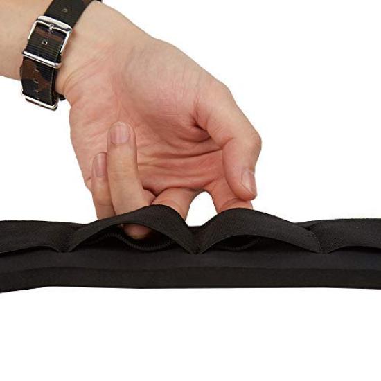 Amumu Guitar Strap, Black SBR Foam Padded Guitar Strap with Strap Block & Headstock Strap Ties for Acoustic, Electric, and Bass Guitars - 3.3" Wide