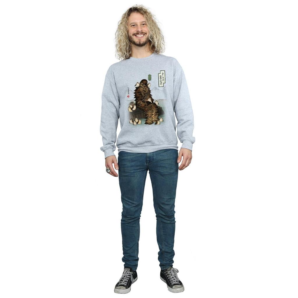 Star Wars Mens The Last Jedi Japanese Chewbacca Porgs Sweatshirt