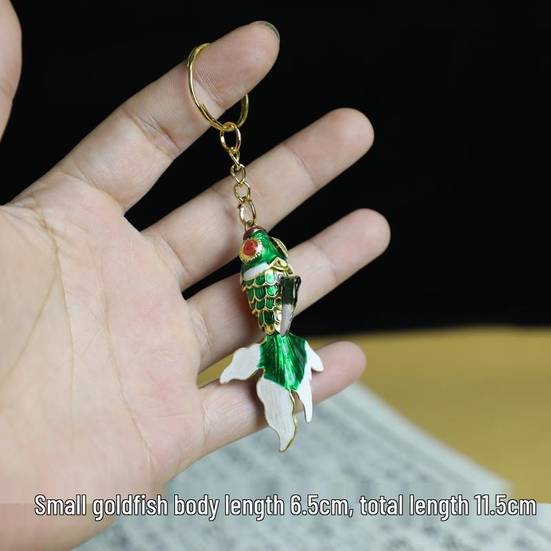 Брелок-подвеска Пекинская перегородчатая эмаль Золотая рыбка Карп