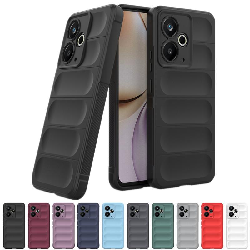 Гибкий силиконовый противоударный чехол с ощущением кожи для Realme 14 5G Realme 14T Защитная крышка Задняя панель Fundas Coque