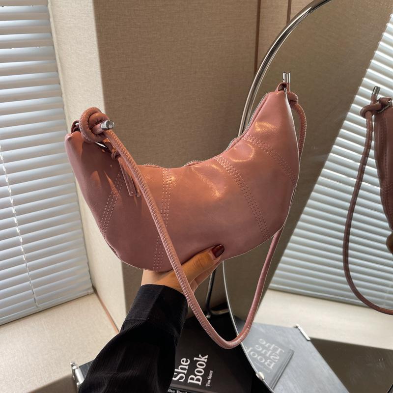 Высококачественная сумка-пельмень из мягкой кожи, женская трендовая модная сумка-полумесяц-круассан 2025, новый зарубежный стиль, на одном плече, через плечо, женская сумка