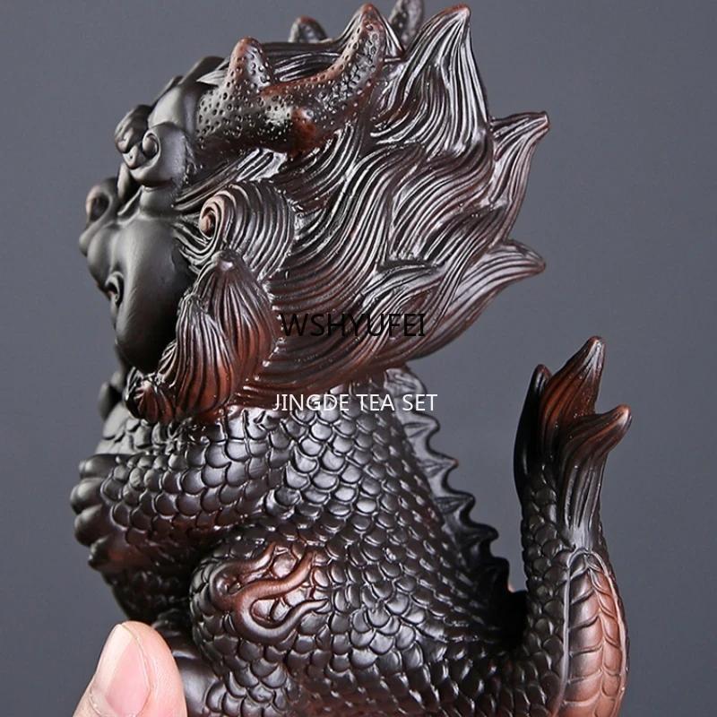 1 шт. Фиолетовая керамика китайский дракон чай питомец гостиная чайный столик украшение украшения дома аксессуары для украшения подноса для чая
