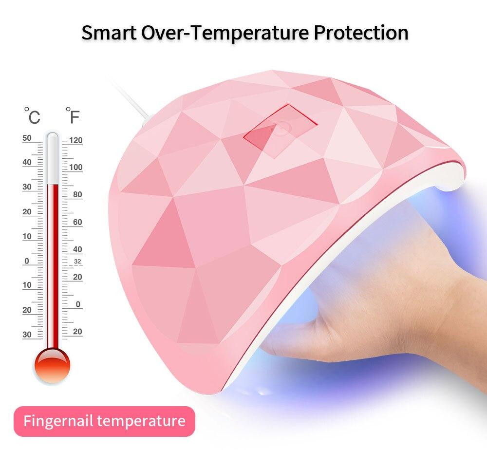 Светодиодная лампа для сушки ногтей, 18 УФ-лампа, бусины для сушки всех гель-лаков, зарядка через USB, профессиональное маникюрное оборудование