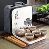 С дорожной сумкой 4 чашки китайский чайный сервиз кунг-фу дорожный набор керамический портативный чайник фарфоровый чайный сервиз гайвань чайные чашки чайный инструмент
