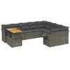 VidaXL Salon de Jardin avec Coussins 10 pcs, Canapés de Terrasse, Ensemble de Meubles de Patio, Mobilier d'Extérieur, Gris 3271921