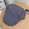 Japanese Contrasting Color Plaid Forward Hat Female Summer Thin Can Wear Personalized Beret Street Painter Newsboy Hat Male
