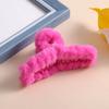 Зимние плюшевые коготь для волос, элегантные акриловые заколки для волос из искусственного меха, заколка-краб, головной убор для женщин и девочек, аксессуары для волос