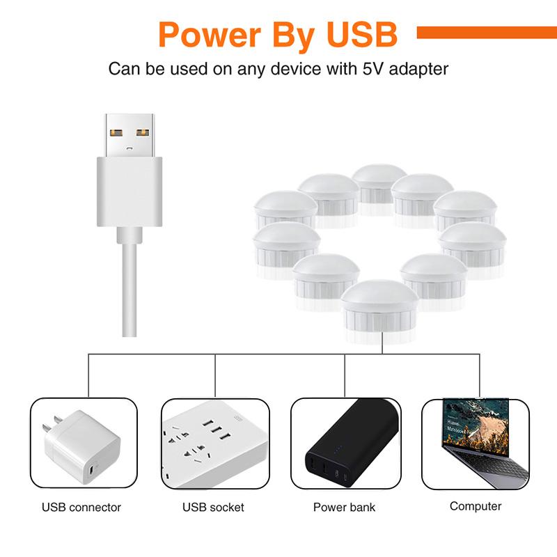 LED Makeup Mirror Light Bulbs USB Hollywood Vanity Make Up Mirror Lights Bathroom Dressing Table Lighting Dimmable LED Wall Lamp