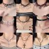 Retro Spicy Girl Butterfly Punk Leather Choker Necklace