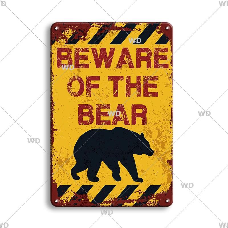 Предупреждение Опасность Металлические Знаки Остерегайтесь Животных Постер с Котом Винтажная Настенная Табличка Металлическая Тарелка Паб Бар Дом Живопись Декор для Мужской Пещеры