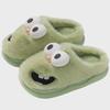 Cozy Big-Eyed Cartoon Dog Slippers: Warm Furry Cotton for Couples In Winter