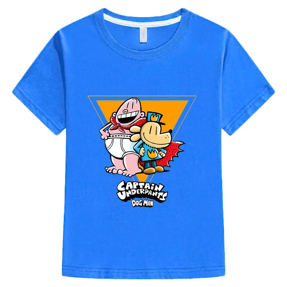 Dog Man 100%Cotton Cartoon Children's T-Shirt 2-12Y Anime Print Kids Tee Cute Boys Girls Tops O-Neck Short Sleeve Summer Toddler