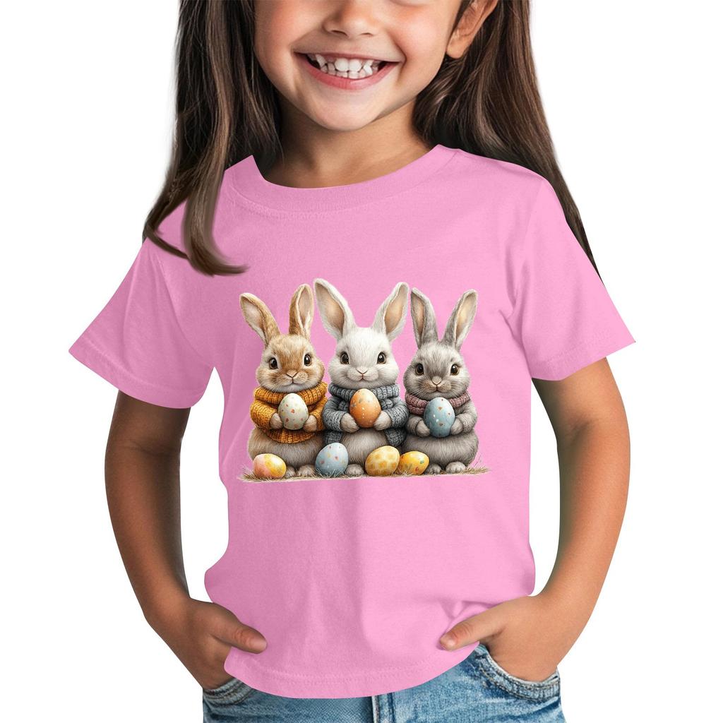 Детская футболка с коротким рукавом и принтом животных, повседневный топ