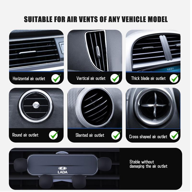 AWT1 Car Phone Holder Cellphone Bracket Air Vent Mount GPS Bracket For Lada Niva Vesta 4X4 Largus Priora Granta Samara Kalina