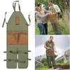 Oxford Cloth Garden Apron Adjustable Strap Stain Resistance Apron Leg Protect Apron for Gardening Outdoor Pruning