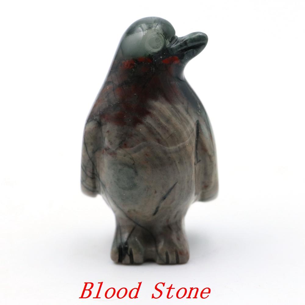 Cute Penguin Statue Natural Amethyst Rose Quartz Healing Crystals Stones Carving Reiki Animal Figurines Crafts Room Decoration