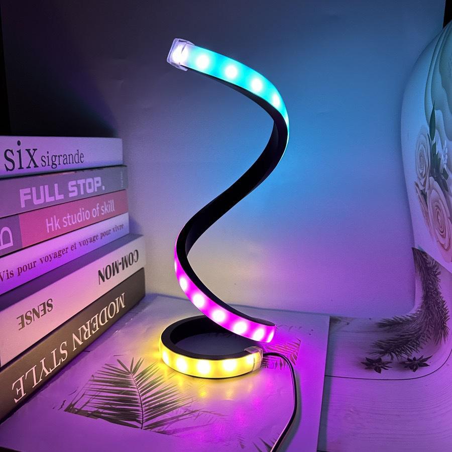 Современная RGB спиральная настольная лампа: 36 режимов, Минималистичный дизайн, USB-подключение