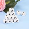 LOFCA 12mm 100pcs Silicone Letter Beads Alphabet Teething Beads Teether English Letters Food Grade Baby Nursing for Teething
