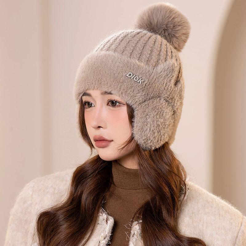 Autumn and winter plush baseball cap women's casual versatile cycling thermal ear cap outdoor pullover wool cap