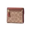 Coach Wyn 11 Color Block Faux Leather Wallet Small Women Wallet Red Brown C2329-B4NQ4