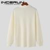 INCERUN Autumn Spring Men's Casual Loose Collared Zip Up Sweater Polo Tops