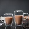 Double-Wall Insulated Glass Espresso Cups 150/250/350/450ml Insulated Thermal Glass Coffee Mug for Tea/Juice/Milk, Latte