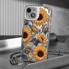 Роскошный чехол для телефона с узором подсолнуха для iPhone 17 Air 16e 16 Pro Max 15 14 Plus 13 12 Mini 11 Pro, противоударная силиконовая задняя крышка