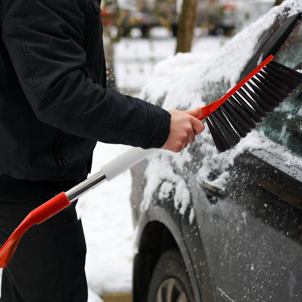 2 In 1 Snow Brush Multifunctional Lightweight Adjustable Angle Ice Scraper with Ergonomic Grip for Vehicle Windshield