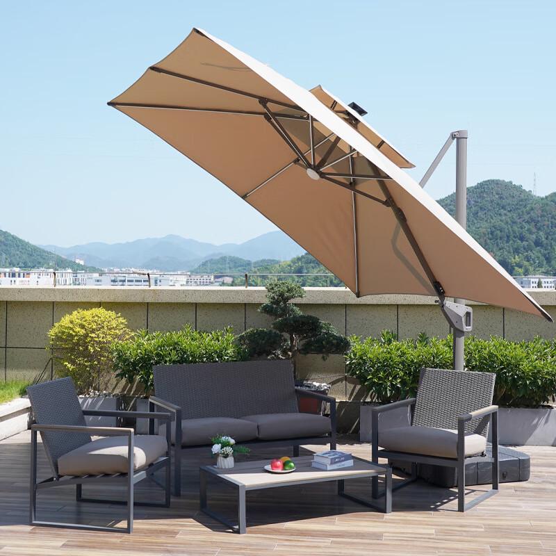 Teboli Outdoor Solar LED Patio Umbrella