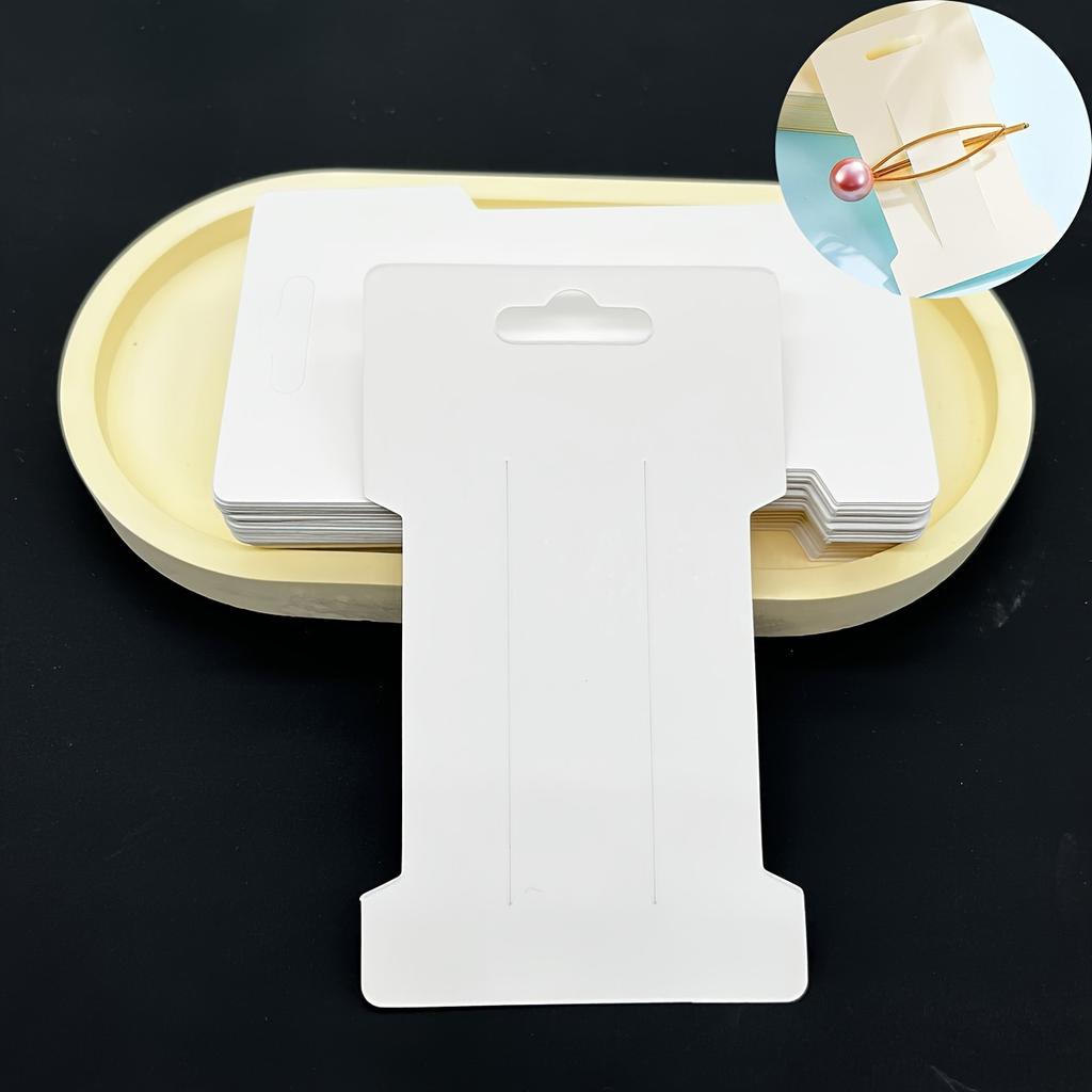 100pcs Jewelry Display Cards,Blank Kraft Paper for Earrings,Necklaces,Hair Tie,Cardboard Finishing