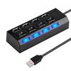 Высокоскоростной USB-концентратор 2.0, расширитель адаптера, многофункциональный USB-разветвитель, многофункциональный удлинитель, светодиодный переключатель, лампа для ПК, ноутбука, 4 порта, 7 портов