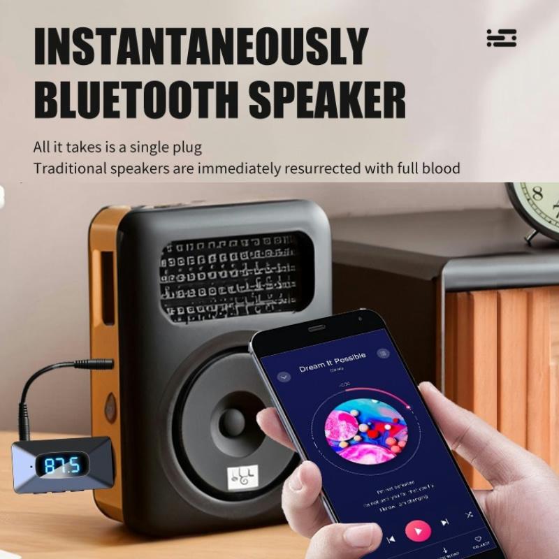 Автомобильный Bluetooth 5.4 T65 Мини USB передатчик приемник со светодиодным дисплеем Handsfree Call Car Kit Авто Беспроводное аудио для FM-радио