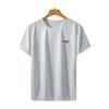 Men Top Ice Silk Quick-drying Short Sleeves O Neck Loose Solid Color Thin Elastic
