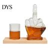 Father's Day Present Middle Finger Whiskey Decanter, 1000ml Glass Fist Dispenser with Stopper, Creative Wine Serving Carafe Unique Hand Shape