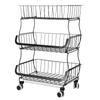 5-Tier Kitchen Carts On Wheels Metal Large Capacity Fruit Vegetable Storage Basket Pantry Utility